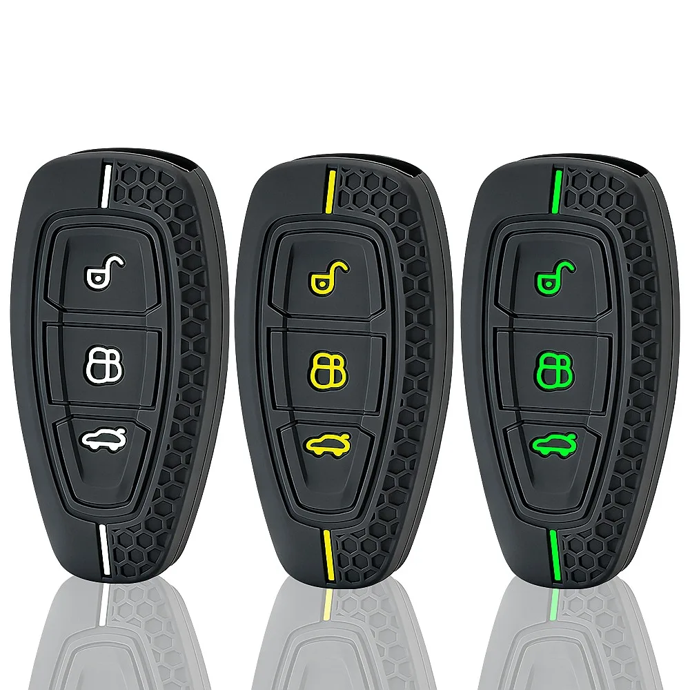 Car Key Fob Cover for Ford ST Line Fiesta Focus Mondeo Ecosport Kuga Edge Escape Sport Racing Style Silicone Auto Key Shell