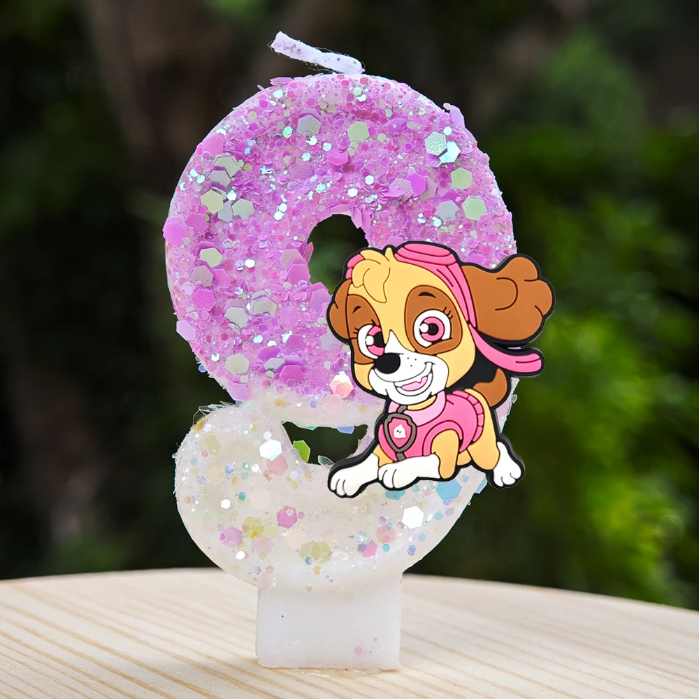 Paw Patrol Kerze 0-9 Zahlenkerze Paw Patrol Cartoon Charakter Party Kuchen Plug-in Geburtstagstorte Dekoration Babyparty Geschenk