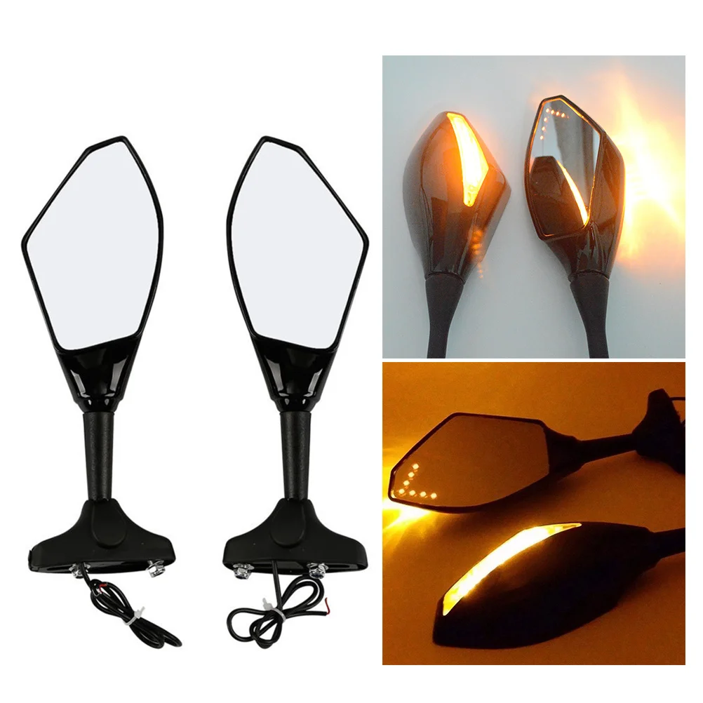 

Motorcycle Rearview With Arrow Light Black Handlebar Reversing Mirror For Cbf1000 Cbr1000Rr Cbr600F Vehicle Modified Side