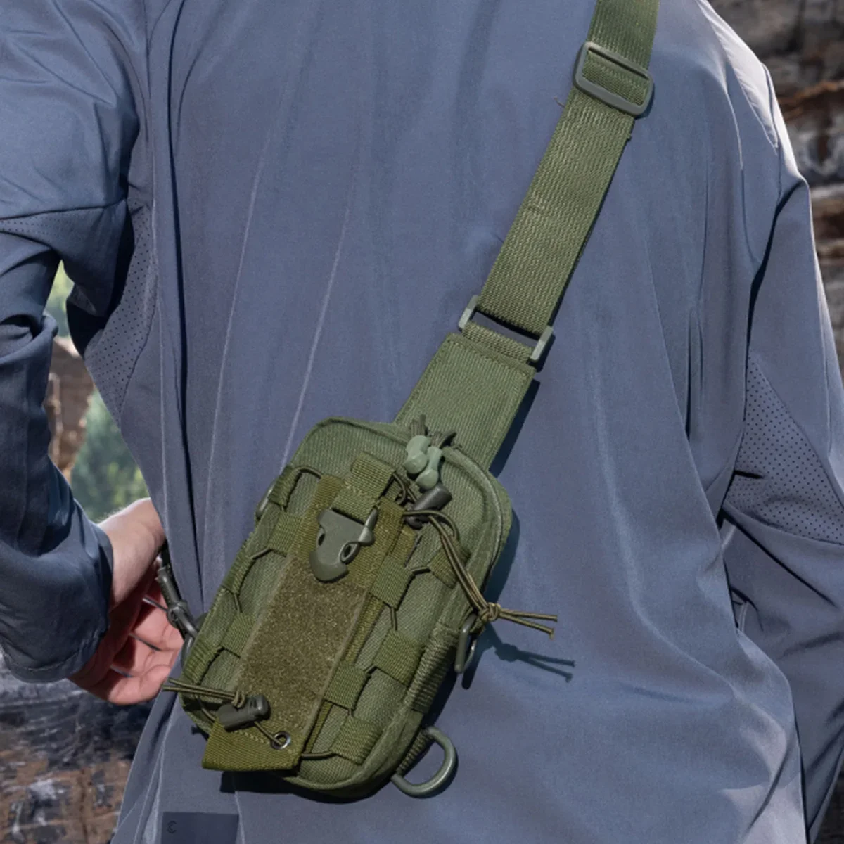 Wasserflaschentasche, Umhängetasche für Becher, multifunktionale Schutzhülle für Camping, Outdoor, Brusttasche, Wandern, Reisen – Detail 8