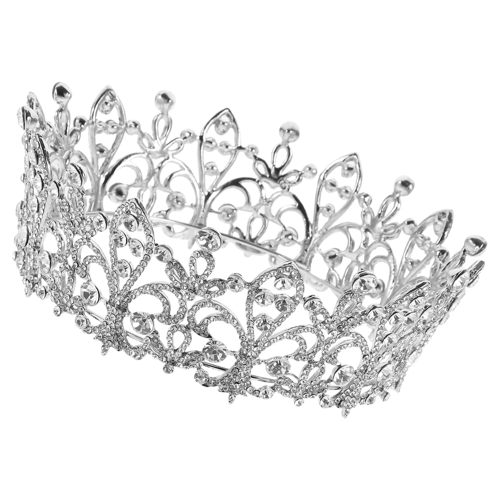 

Rhinestone Crown Hairband Elegant Round Tiara for Women Bridal Wedding Headpiece Party Prom Decoration Accessory
