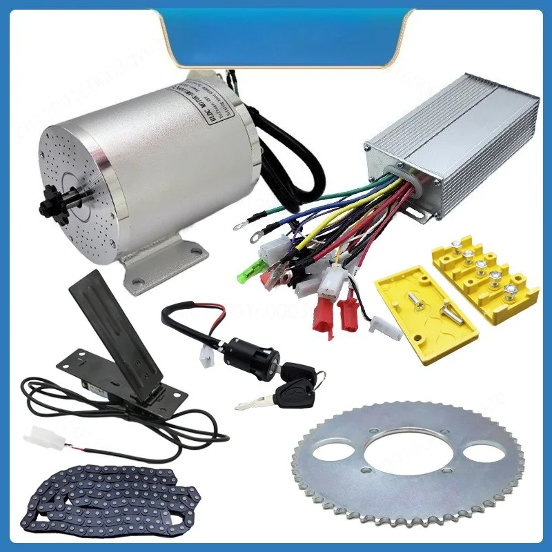 36/48/60V Brushless Motor Controller Assembly 1000‑2000W 3‑Speed Reverse Accelerator Pedal Kit for Go Kart Electric Vehicle