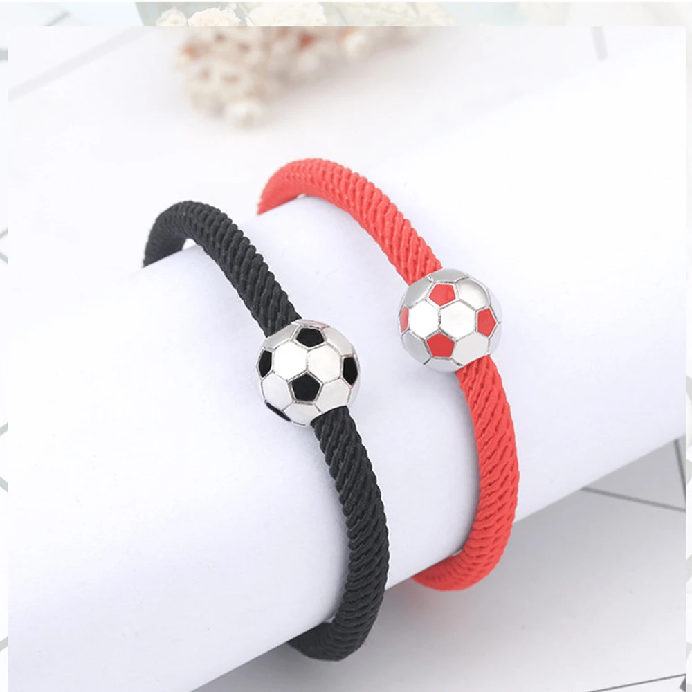Soccer Pendant Necklace Rope Bracelets, Stainless Steel Necklace and Bracelet for Soccer Lovers, Couple, Daughter, Son Gifts