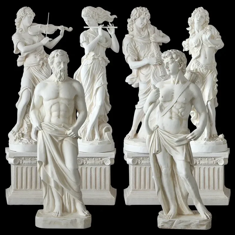 European Style FRP Musician Angel Statue Sculpture for Garden Art Gallery Home Decor Innovative Figure Ornament