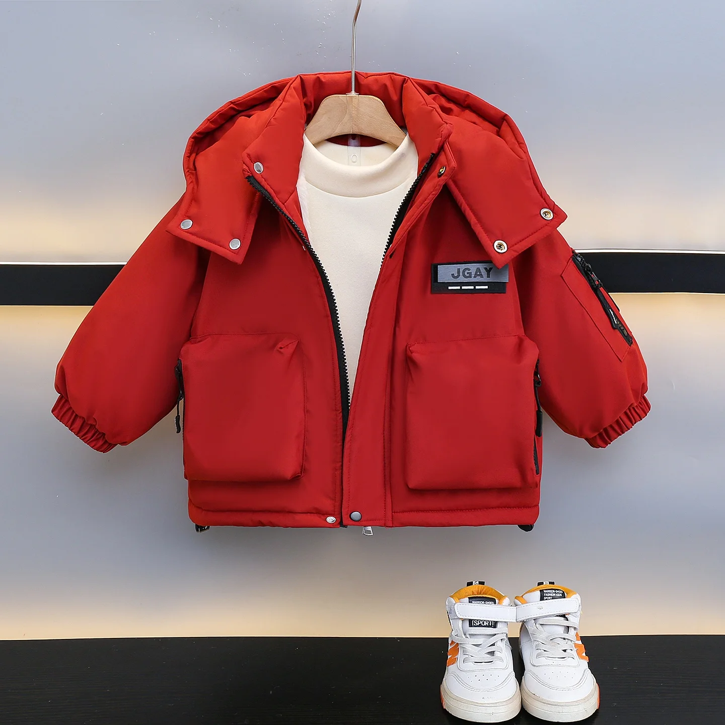 

Утепленная флисовая парка для мальчиков: осенне-зимняя молодежная модная куртка с капюшоном, водонепроницаемая, на хлопковой подкладке, для подростков