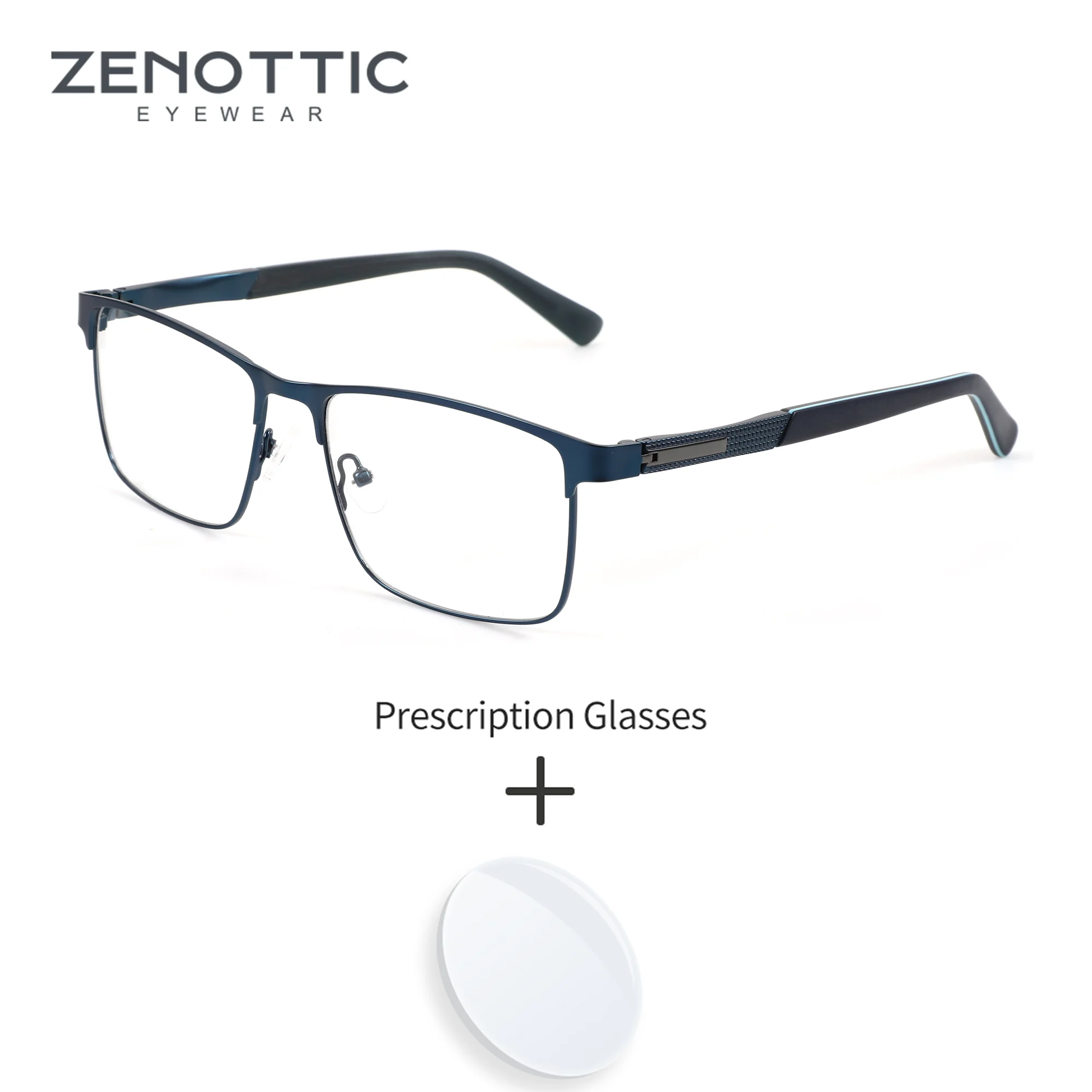 zenottic-xl-サイズトレンドメタル処方メガネ男性用ダブルブリッジスクエアフォトクロミック多焦点光学眼鏡