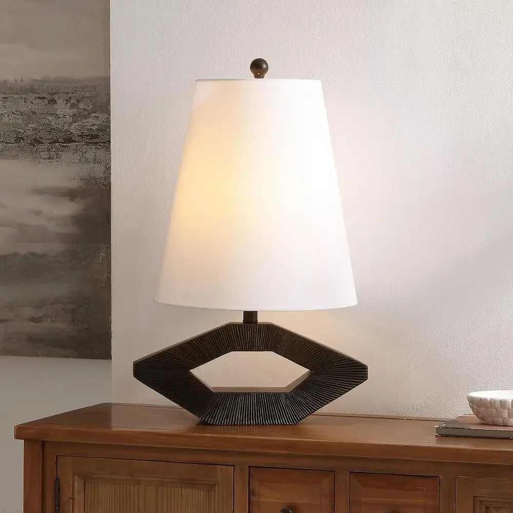 Resin 25-inch LED Table Lamp for Bedroom, Living Room, Office, Desk, Nightstand