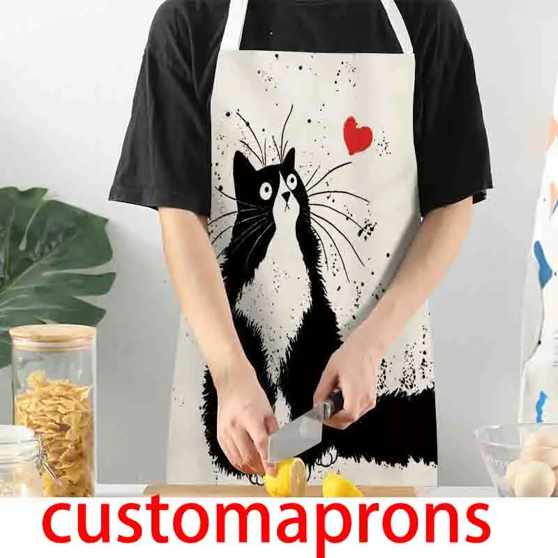 Home kitchen cleaning anti-linen digital printed apron (custom apron)