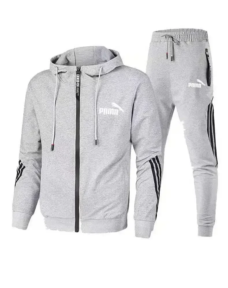 New Spring Autumn High-quality Simplicity Fashion Trend Leisure Zipper Jacket Sports Suit Men\'s Outdoors Sportswear Sports Pants