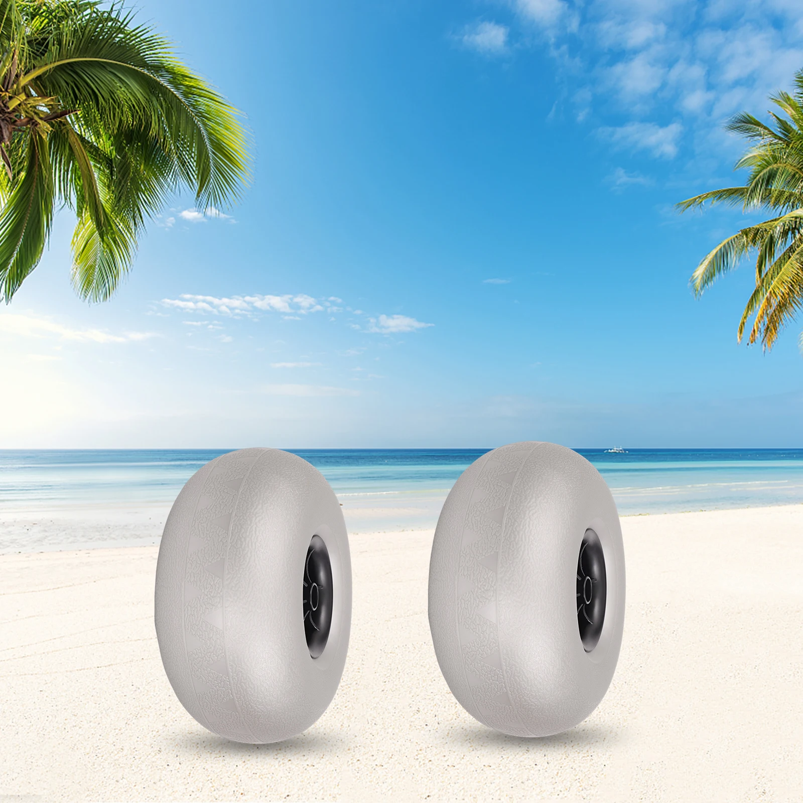 10 inches 2 Pack PVC beach inflatable wheels Beach Replacement Balloon Wheels Tires Labor Saving in Transportation Easy to Carry