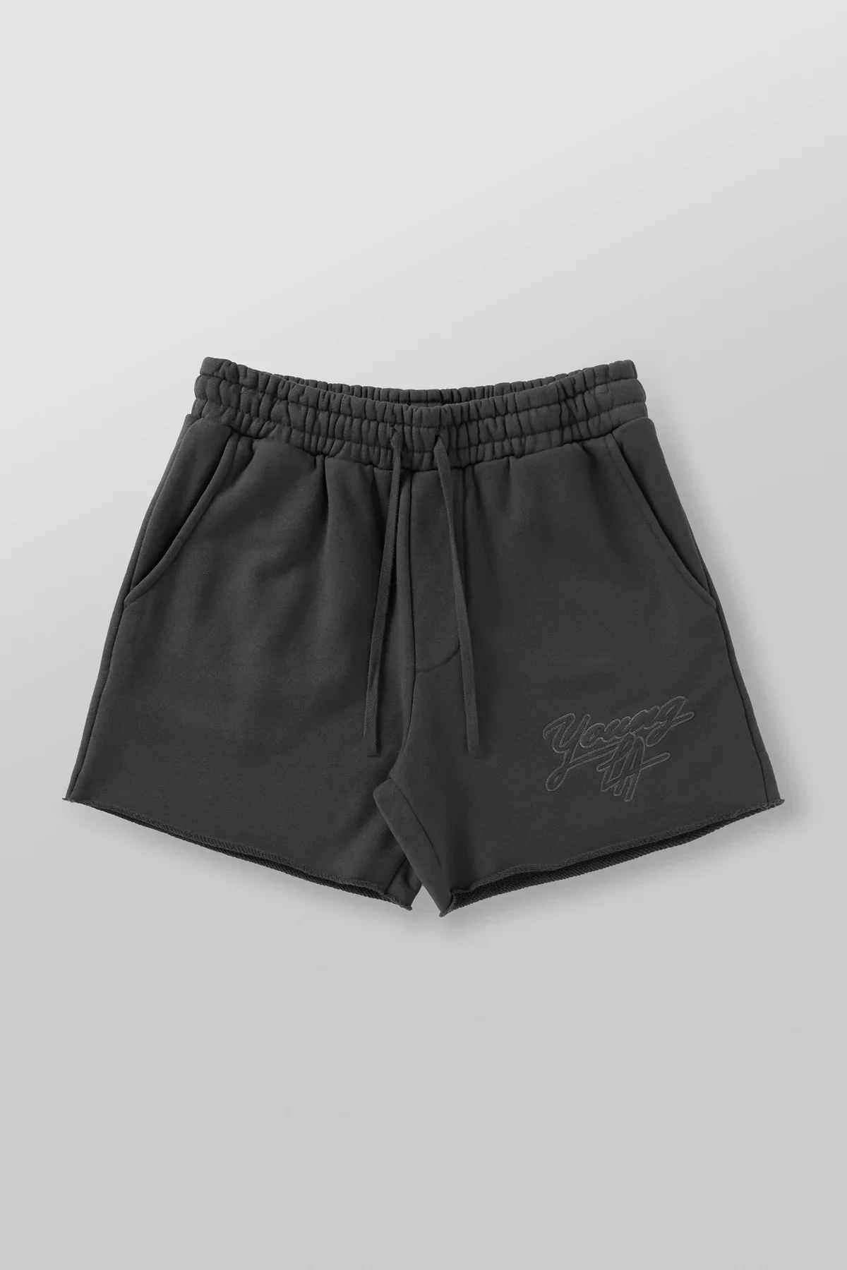 Shorts esportivos masculinos com tecido em loope e shorts bordados, shorts de comprimento de cinco quartos, fitness e lazer, verão, novo