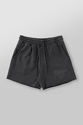 Summer new men's shorts for sports, fitness and leisure, five quarter length shorts with looped fabric and embroidered shorts