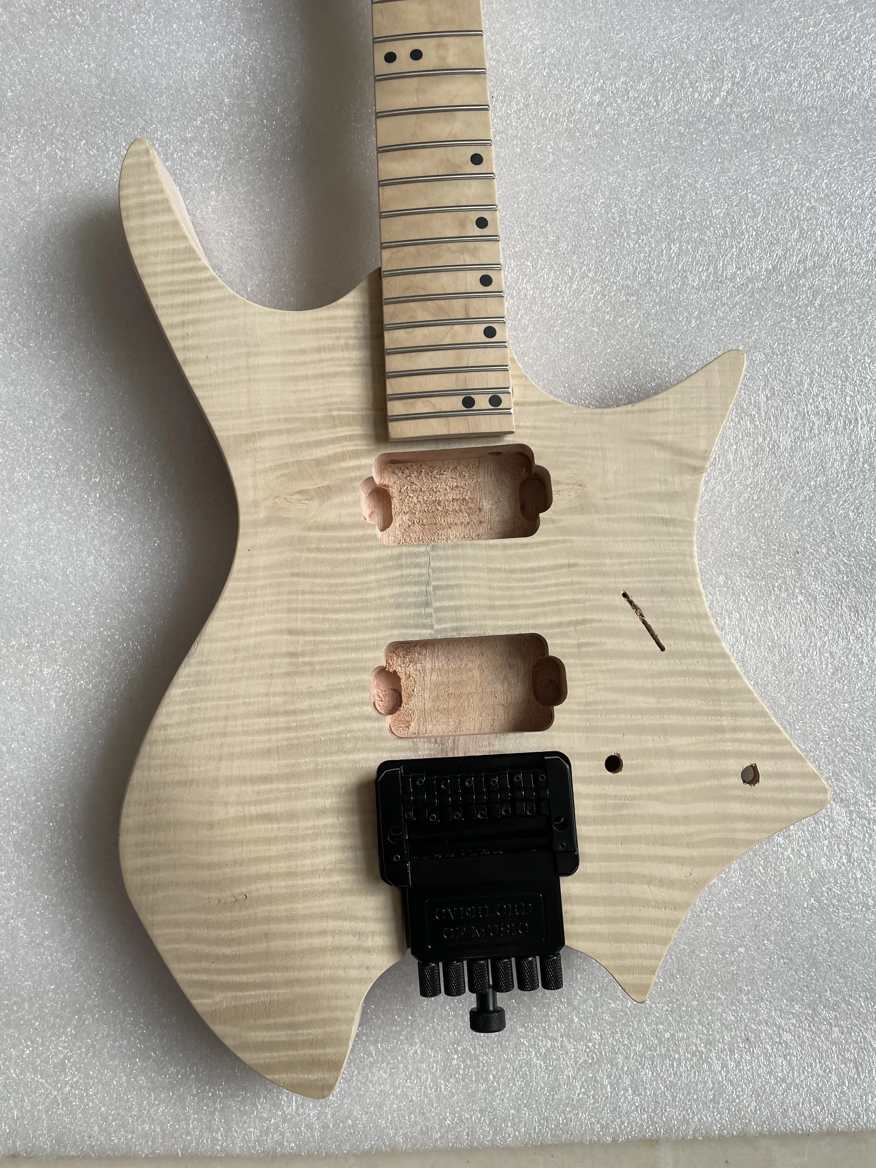 Blank Headless Electric Guitar, Unfinished,Professional Luthier,DIY Guitar Kit, Body,Neck, Bridge, Top Nut, Pickguard, Brand New