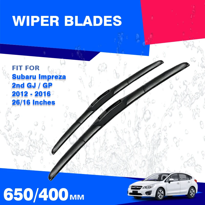 Front Wiper Blades Set For Subaru Impreza  2012 - 2016 2nd GJ GP Hatchback Windscreen Windshield Brushes Accessories 2013 2015