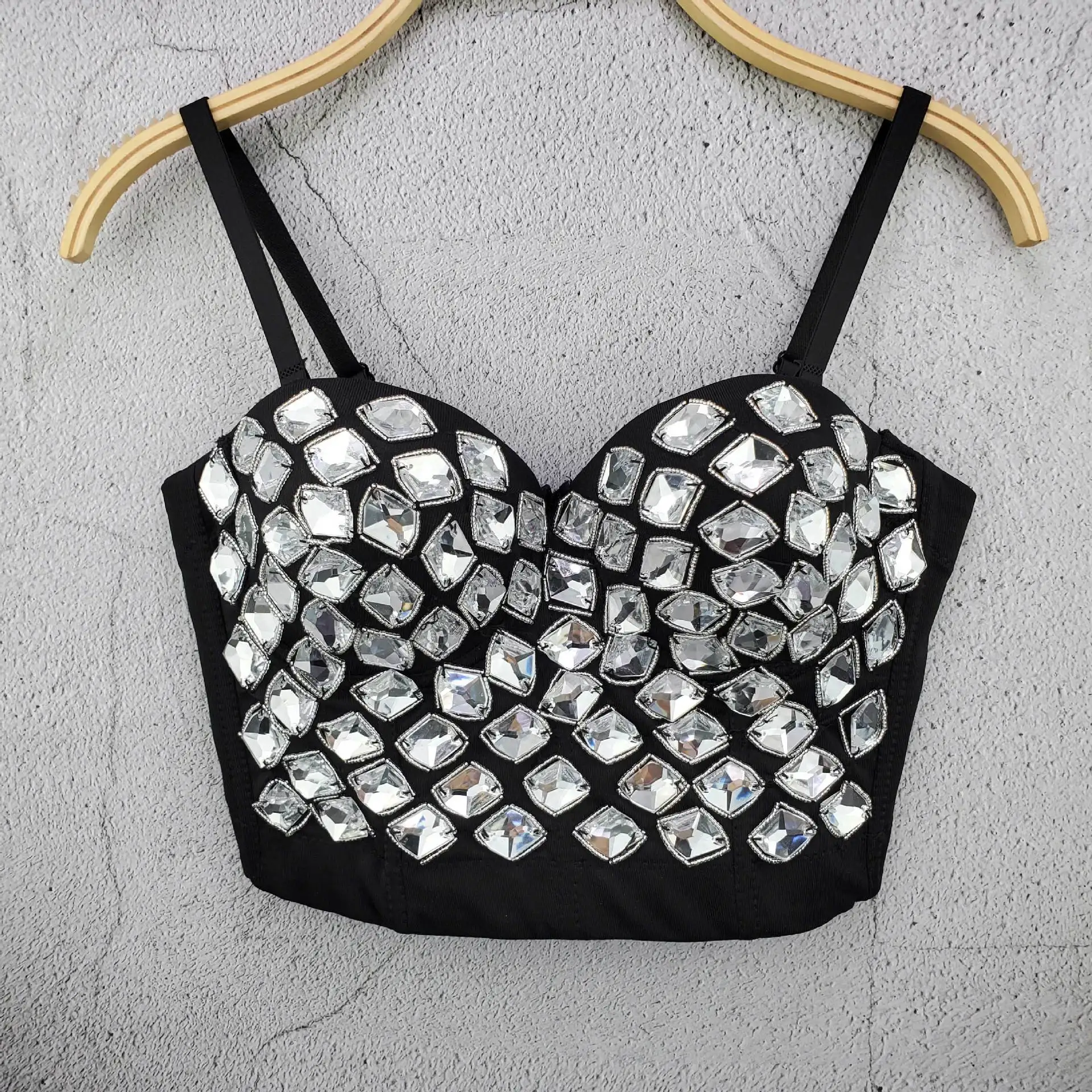 

Pure Handmade Acrylic Rice Beads Versatile Small Suspender Popular Vacation Women's Vest Top