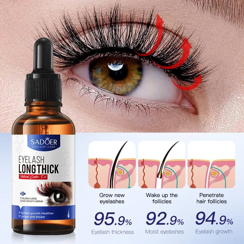 30ml Castor Oil Eyelash Growth Serum Lengthening Thick Curling Up Moisturize Nourishing Liquid Beautiful Eyebrows Eyelash Care