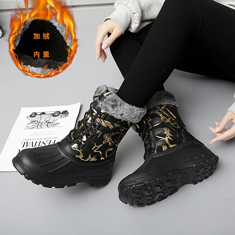 Botas de nieve impermeables de tubo alto de algodón EVA, talla única, edición para mujer