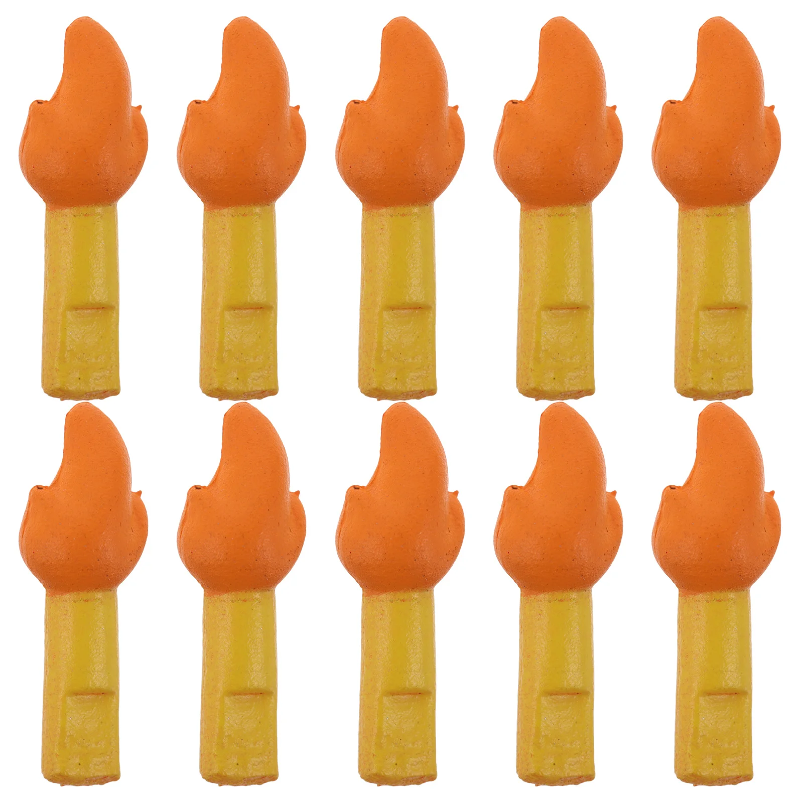 

10 Pcs Micro Landscape Torch Campfire Model Accessories Fake Sand Table Artificial Flames Resin