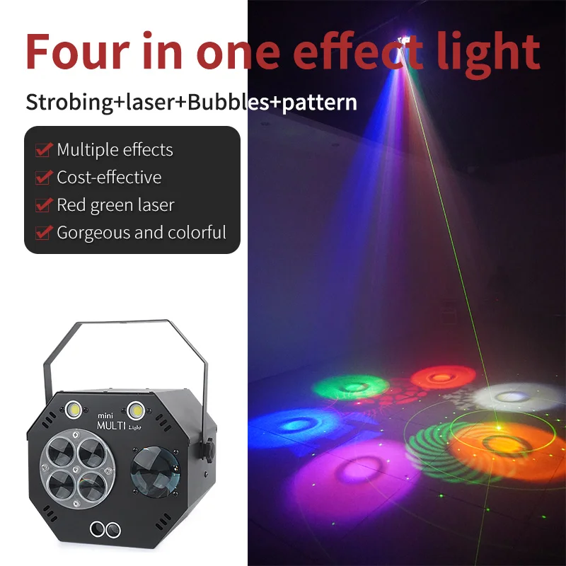 Stage Pattern Laser Light LED 4 x3w Pattern Laser Lights RGB Strobe Laser Party Effect Pattern Laser DMX512 DJ Disco Projector