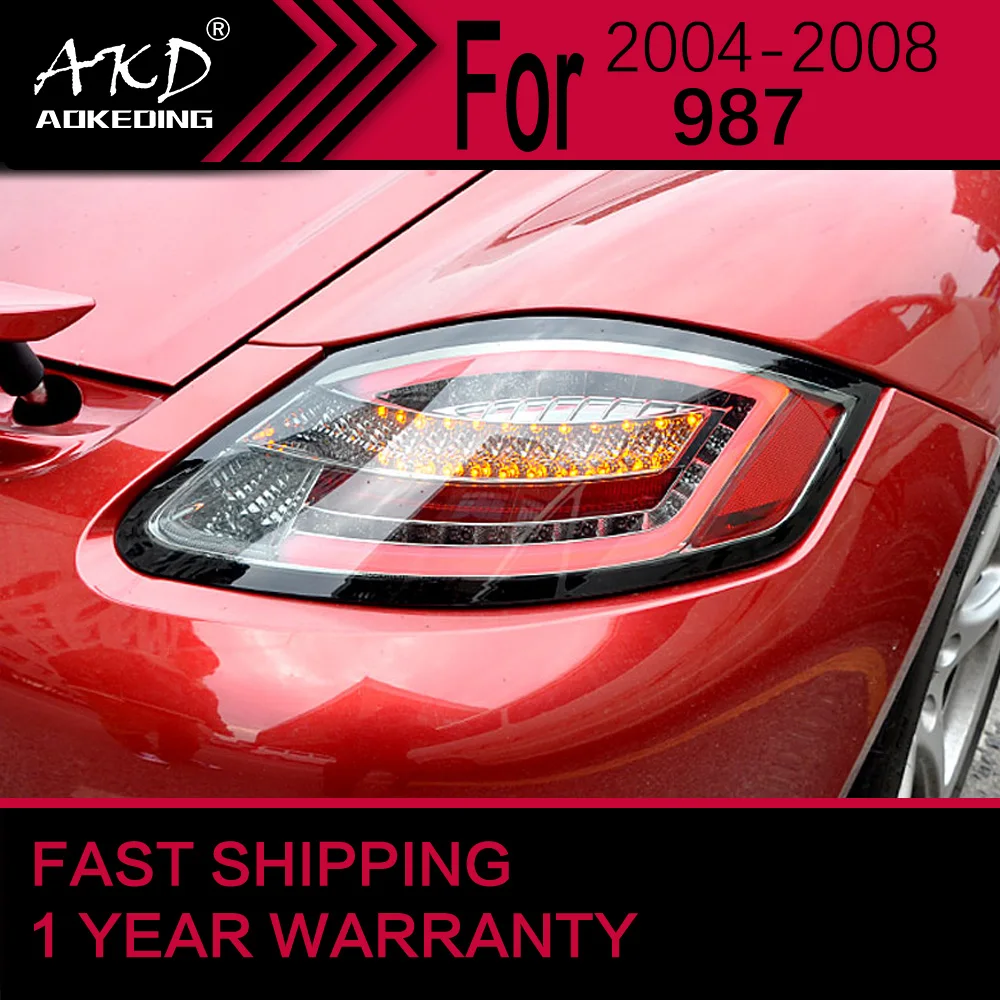 Car Styling Tail Lamp for Cayman BOXSTER 987 Tail Lights 2004-2008 987 LED Tail Light LED Dynamic Turn Signal Brake Reverse Auto