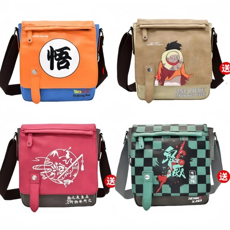 New Dragon Ball One Piece Messenger Bag Anime Demon Slayer Shoulder Bag Women Man Leisure Fashion Cosplay Bag Xmas Gift Festival