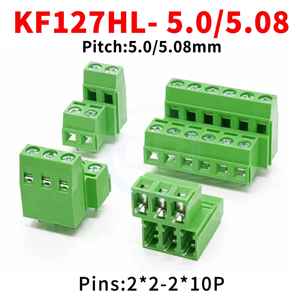 10PCS KF 5.0/5.08mm KF127HL Screw-Type PCB Double-Layer Double-Row Terminal Block Integrated High/Low Position