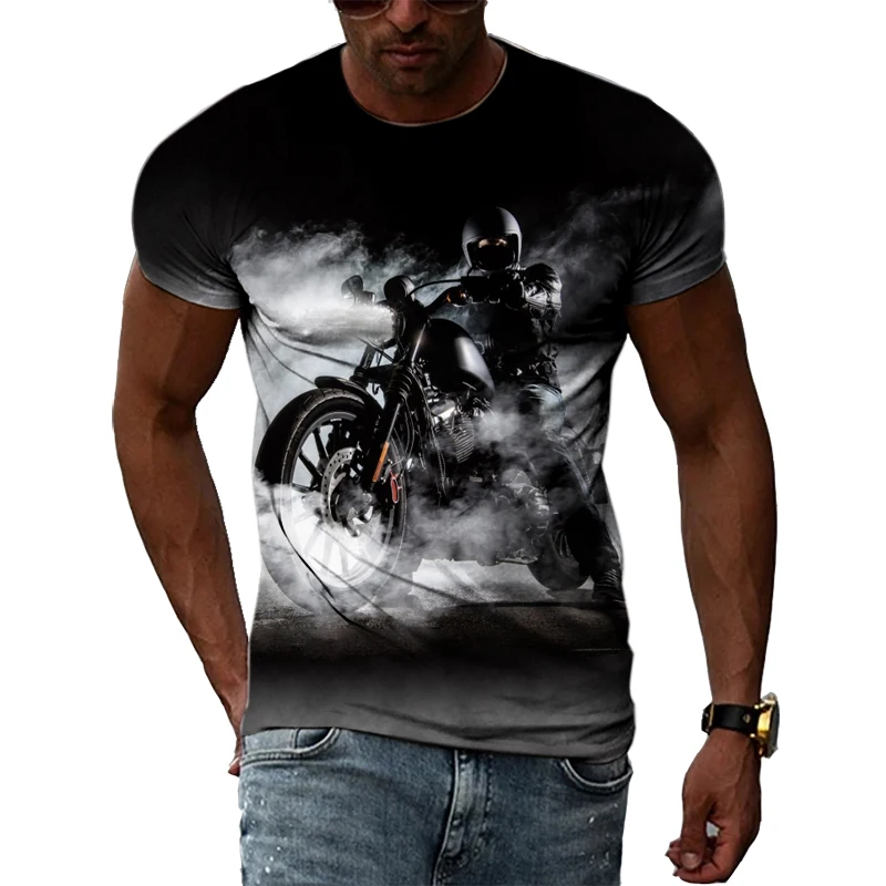 Summer Sports motocross Men graphic t shirts 3D Fashion Casual Cool Street Style Printed Tees Hip Hop Personality O-neck Tops