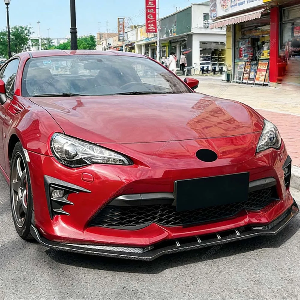 

Передний бампер автомобиля, спойлер, разделитель для губ, диффузор, глянцевый черный/углеродный вид, комплект кузова из АБС-пластика для Toyota GT86 2017-2020, аксессуары для тюнинга