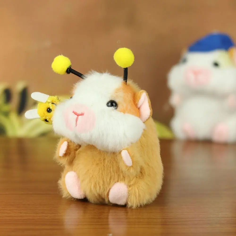 Mooie knuffel cavia pluche sleutelhanger bij cartoon pluche cavia sleutelhanger hoodie hoed hamster hanger kinderpaar