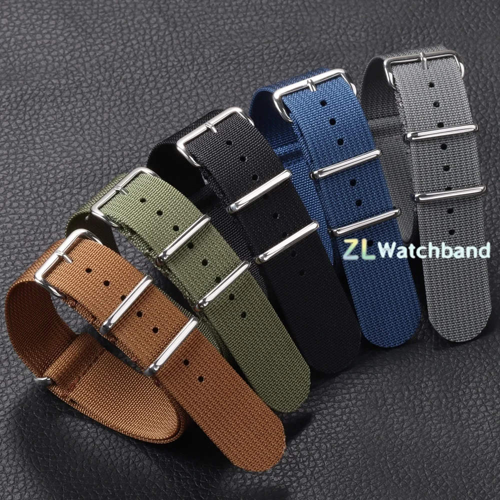新しいリブ付きナイロン時計バンド 18 ミリメートル 20  - Nylon Nato Strap のレビューと価格
