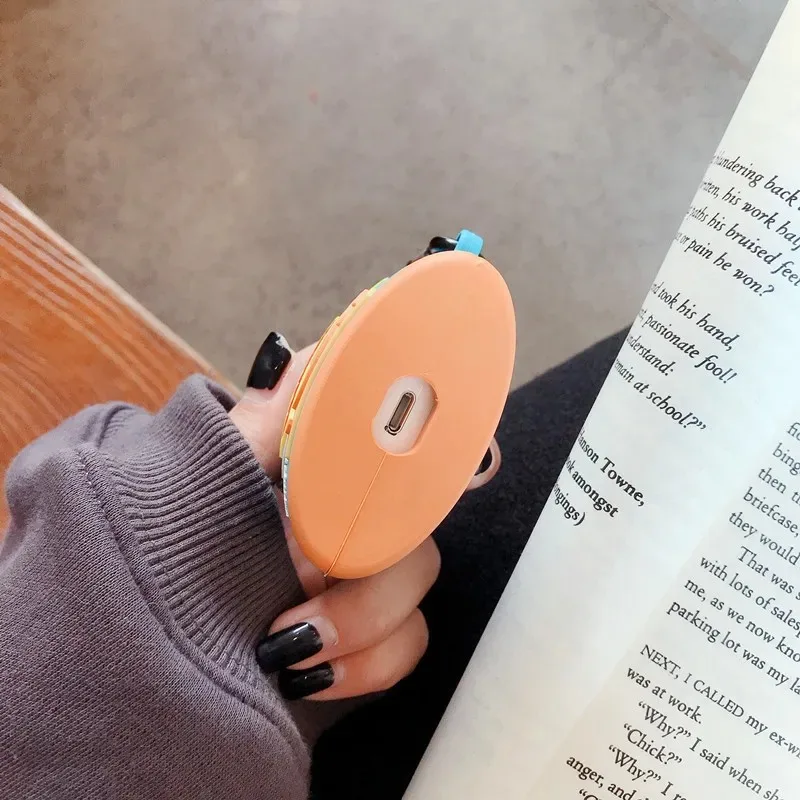 Ins الكرتون لطيف مضحك زبدة الفول السوداني ل AirPods 1 2 3 صندوق شحن لاسلكي ل AirPods Pro الإبداع الغذاء حقيبة سماعة الاذن