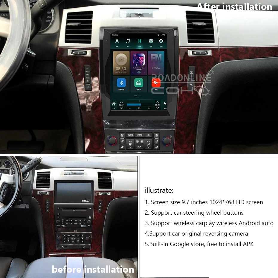 Reproductor Multimedia para coche, dispositivo con Android 10,0, Octa Core, 6GB + 128GB, para SLS Cadillac ESCALADE 2007-2012 Tesla