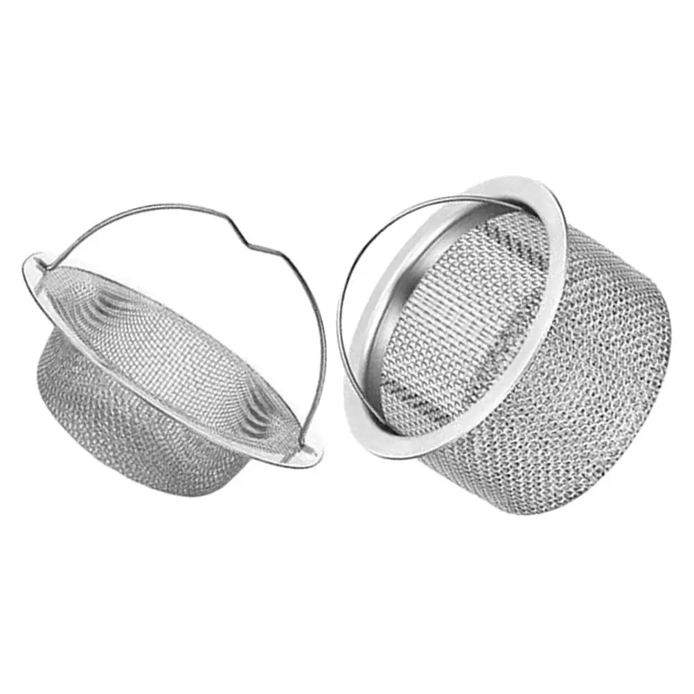 

2Pcs Kitchen Sink Drain Strainer Stainless Steel Filter Basket Anti-Clog Hair Food Sink Accessories