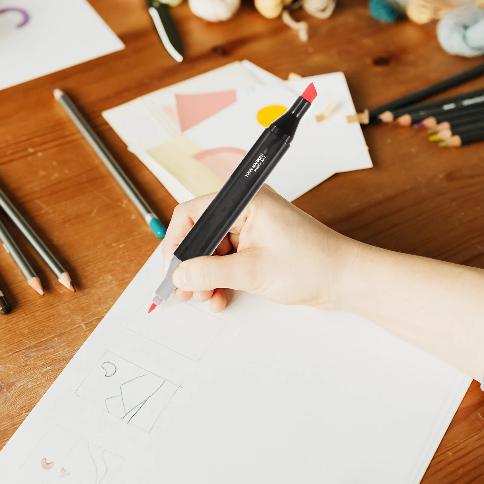 

1 комплект, 1 комплект маркеров, двуглавые креативные портативные цветные ручки для студентов, эскизы, рисования, художественные принадлежности, набор маркеров