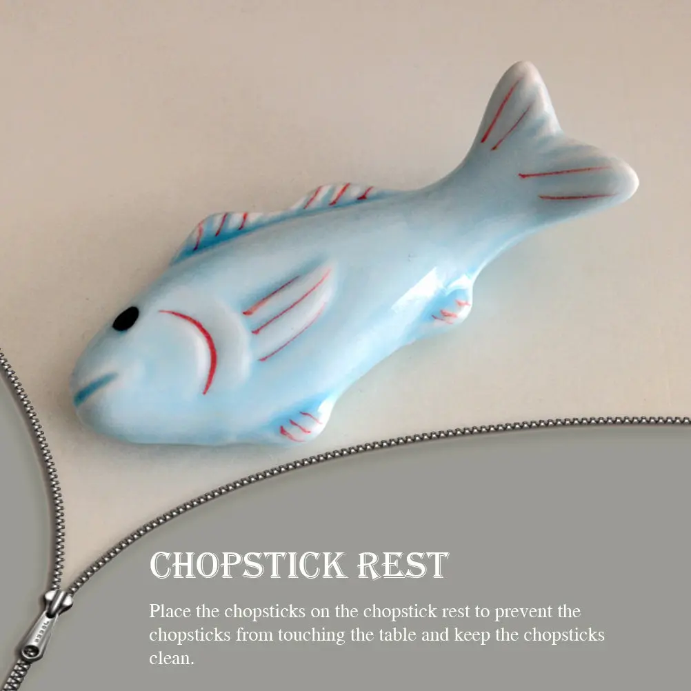 

Набор из 3-х подставок для палочек ручной работы в японском стиле с изображением рыбок, функциональный и элегантный аксессуар для обеденного стола, идеально подходящий для азиатской кухни.