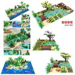 Jungle scene small particle puzzle building blocks MOC assembling toy farm building blocks accessories