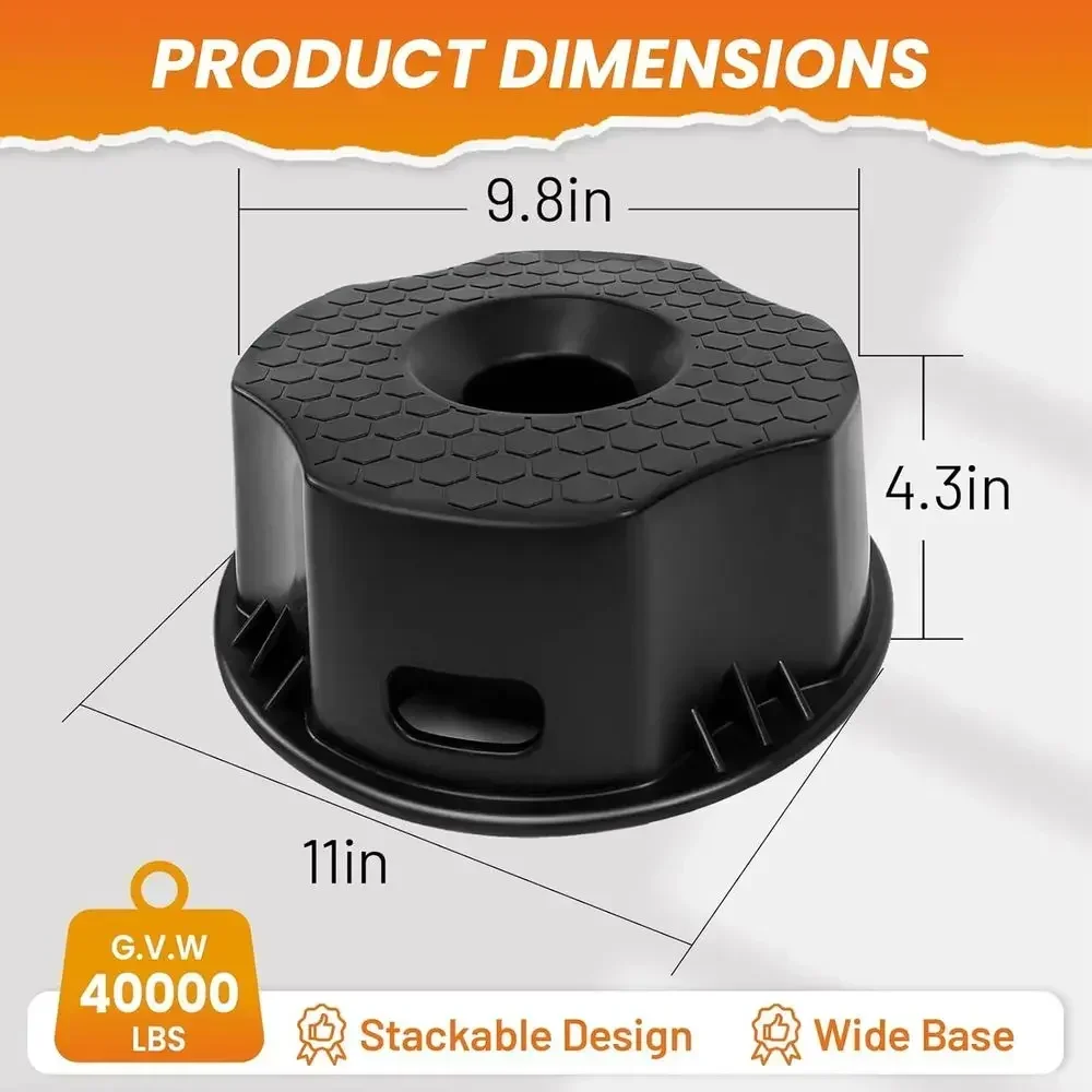 4PCS RV Trailer Jack Block with Bag, Camper Stabilizer Blocks for Travel Trailer, Use for Any Tongue Jack, Post, Foot, 5th Wheel