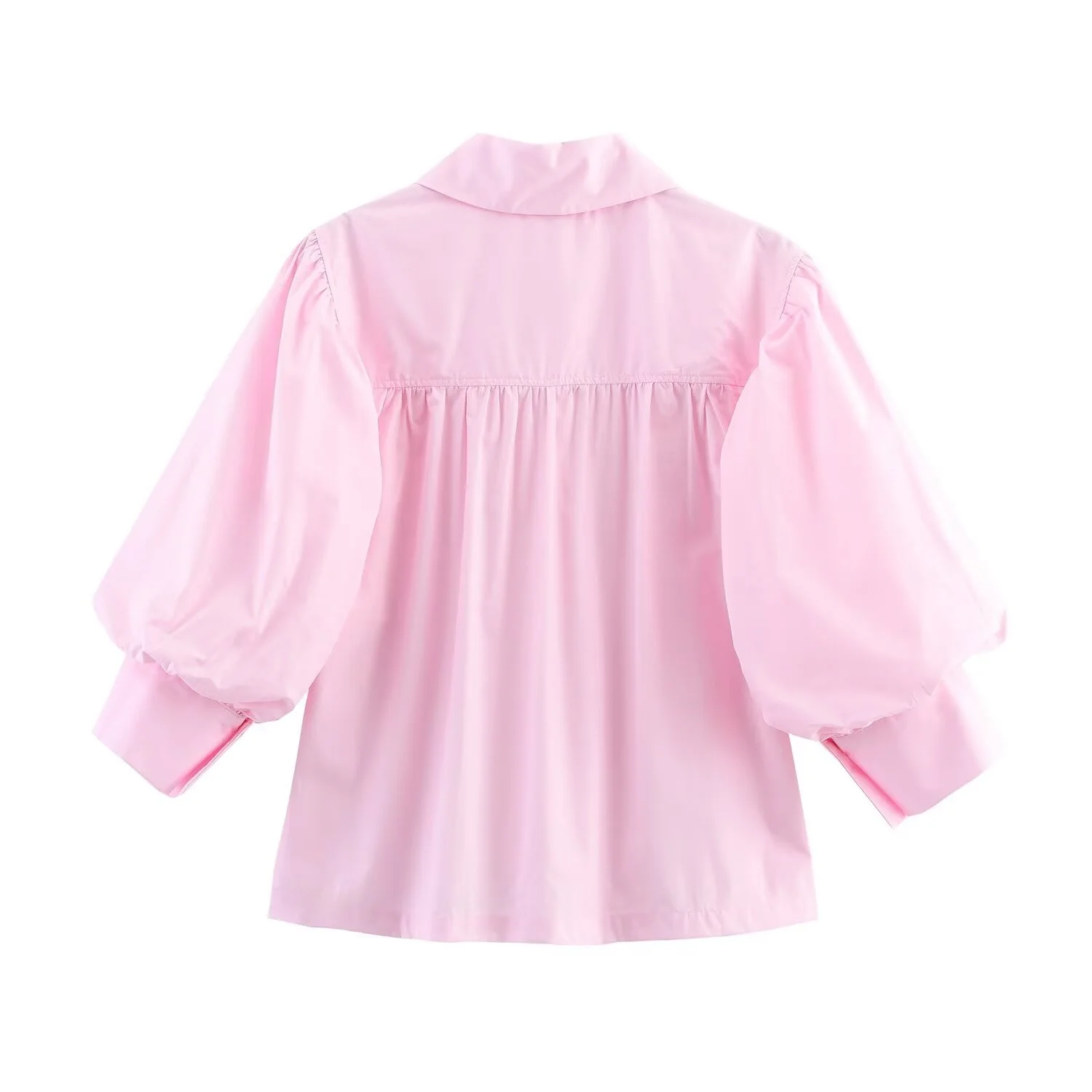 JNLEAOG Autunno delle Nuove Donne Faion Design di Seta irt Loose Fit Lungo Sve Traspirante Sottile Fibra di Poliestere Flip Collare irt