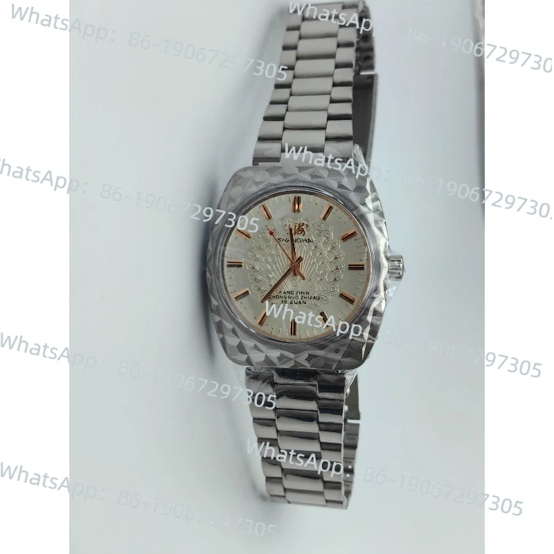 

Shanghai 7110 Peacock Pattern Plate Men's Mechanical 7120 Manual Upper Strip Nostalgic Collection Feelings Diamond Pattern