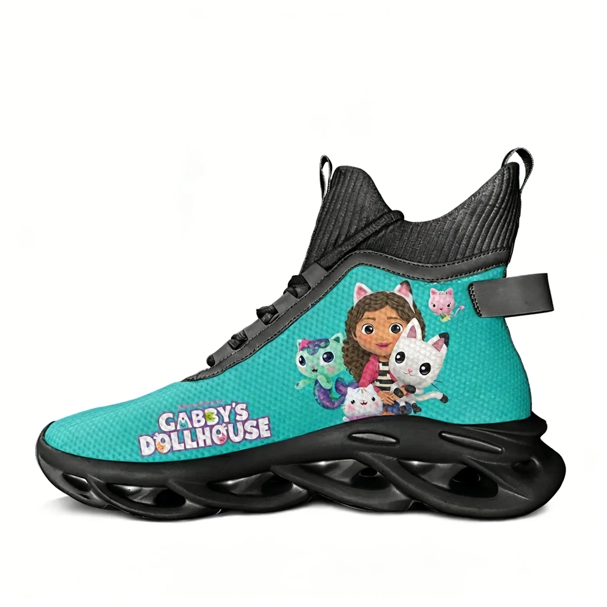 

Gabby's Dollhouse High Top Flats Sneakers Mens Womens Sport Running Shoes Sneakers Lace Up Mesh Footwear Anime Customized Shoes