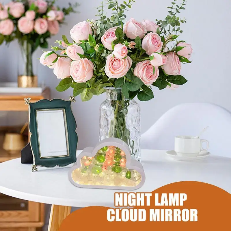 

Flower Lamp Infinity Mirror Simulation Flower Mirror Night Light Romantic Desktop Decor Decorative Nursery Night Lamp For Living