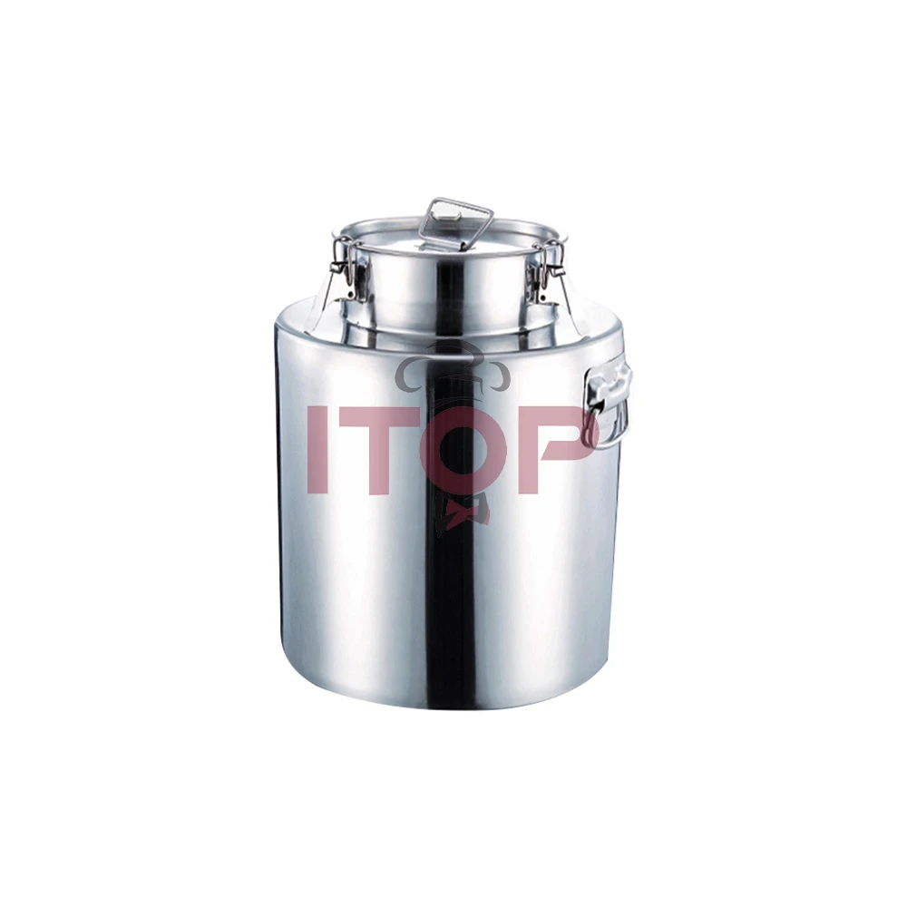 

Food Storage Bucket 21L Stainless Steel Milk Bucket Shipping Container With Lid Handle Good Sealing Milk Tank SUS304 Storage