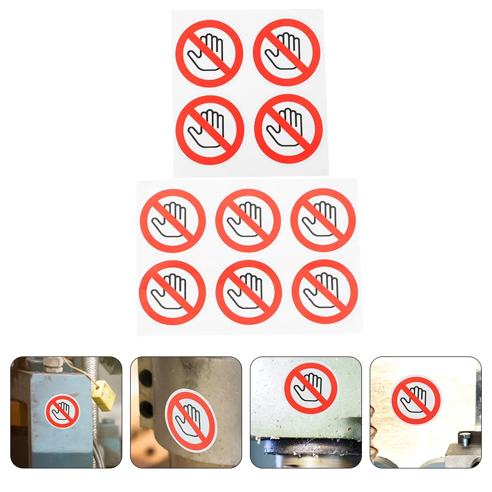 10 Pcs Warning Labels against Mechanical Damage Stickers Touch Vinyl Please Do Not Self-adhesive Safety Decal Nail