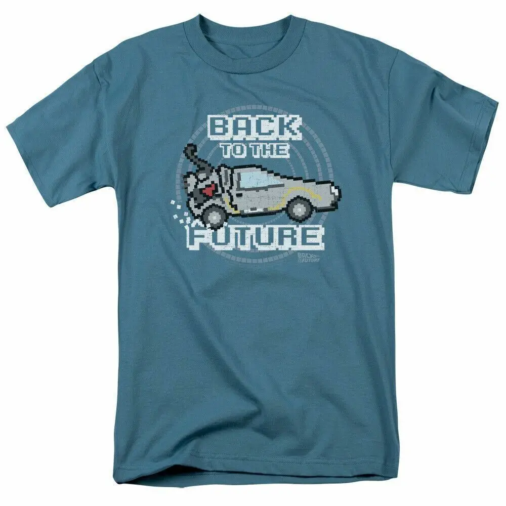 

Back to the Future 8 Bit Future T Shirt Mens Licensed Retro Movie Tee Slate