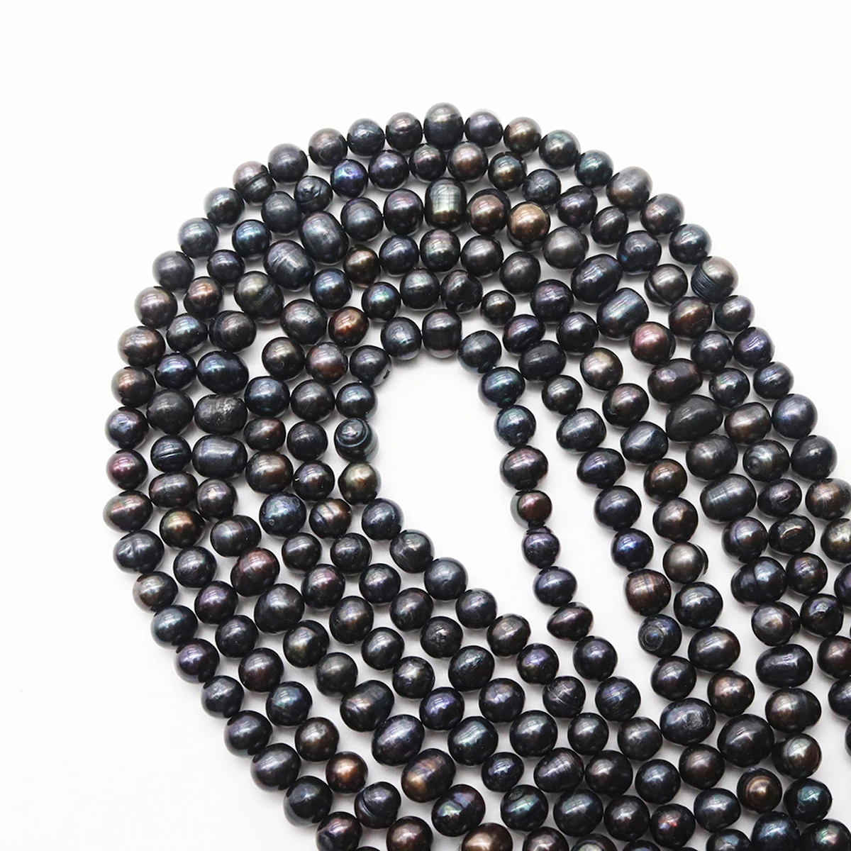 Natural Freshwater Pearl Beads Nearround Black Pearl Loose Spacer Beaded for Making DIY Jewerly Necklace Bracelet Earrings 8-9mm