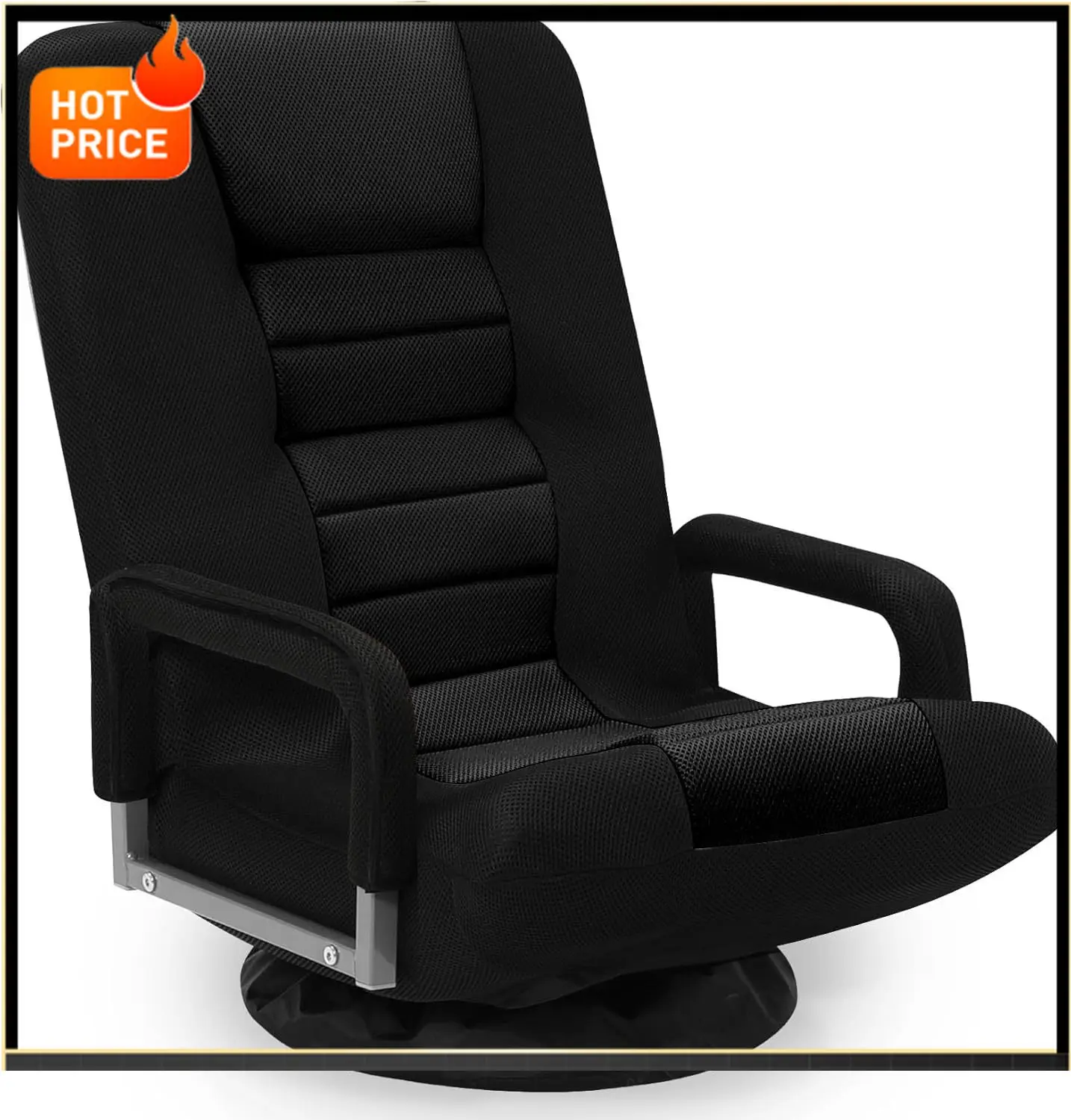 

BestsellerSwivel Floor Gaming Chair w/Armrests, Folding Video Reclining Sofa w/6 Adjustable Position, Padded Backrest & Cushion,