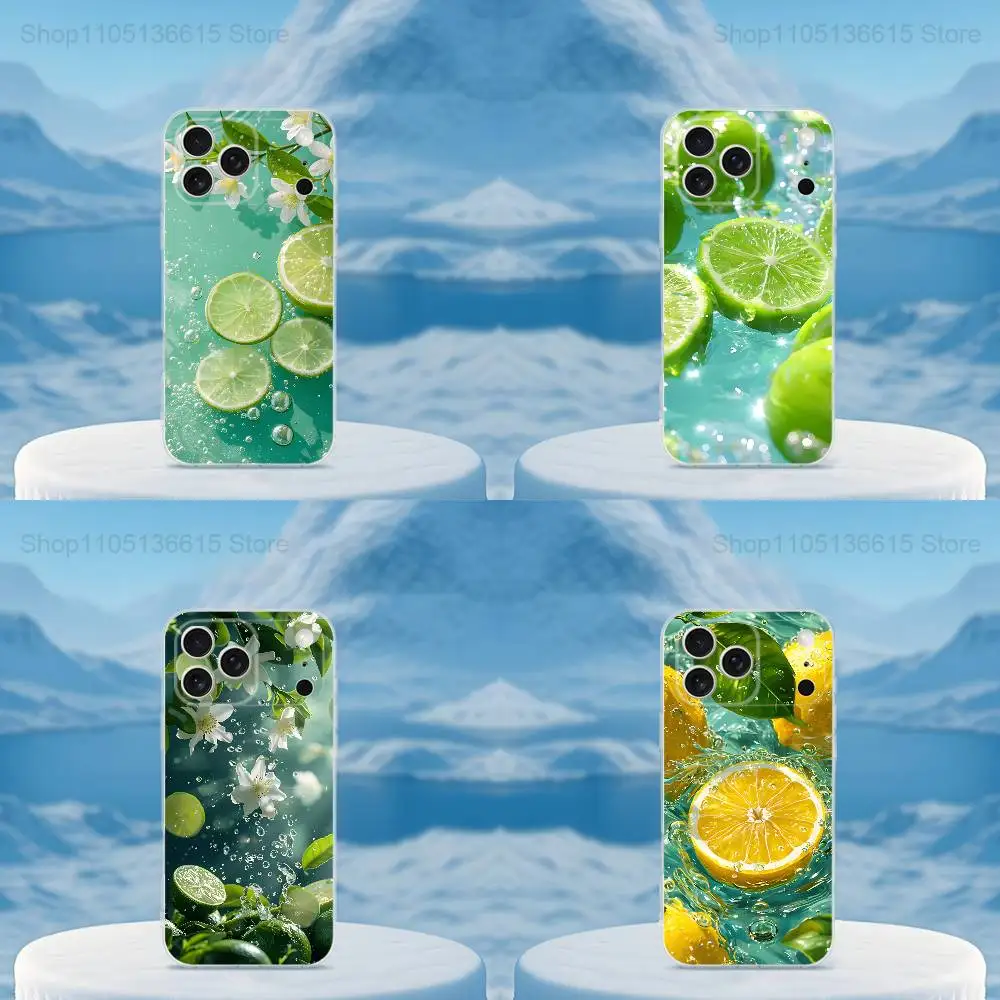 

Tasty lemon Fruit Art Phone Case For iPhone 16,15,14,13,12,11,17 Pro,Max,Plus,X,XS,XR,SE,Mini Transparent Soft Cover