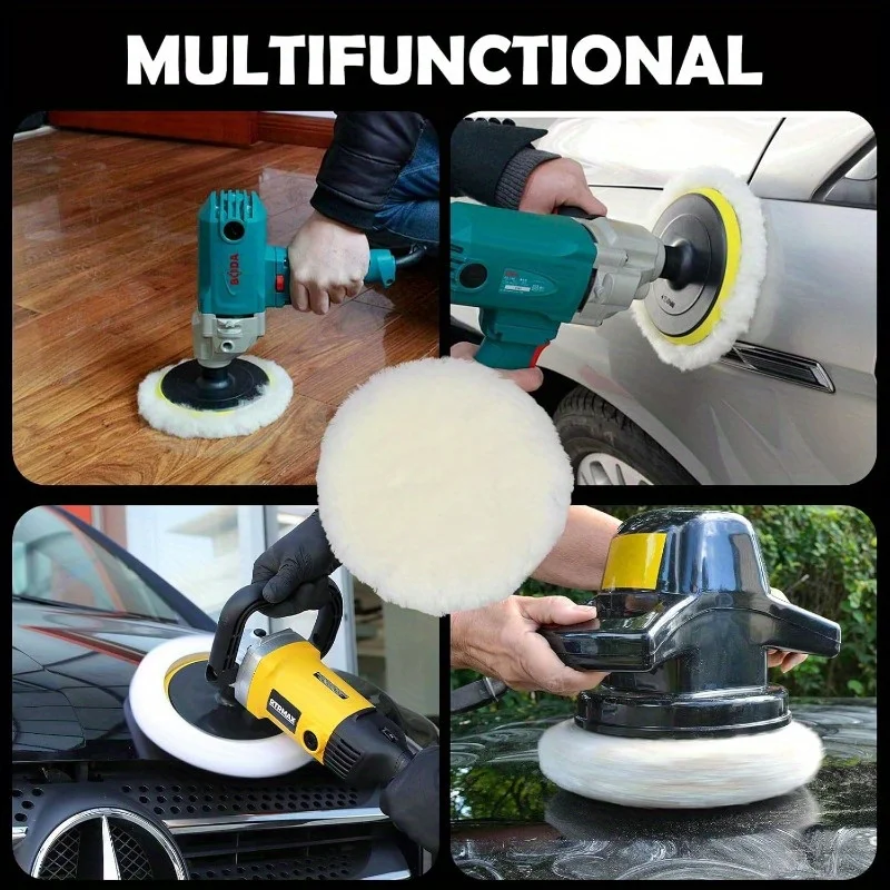 4Pcs 5 Inch Polishing Pads Car Buffing Pads for Rotary & Random Orbital Polisher Sander, Auto Polishing Accessories for Car Clea