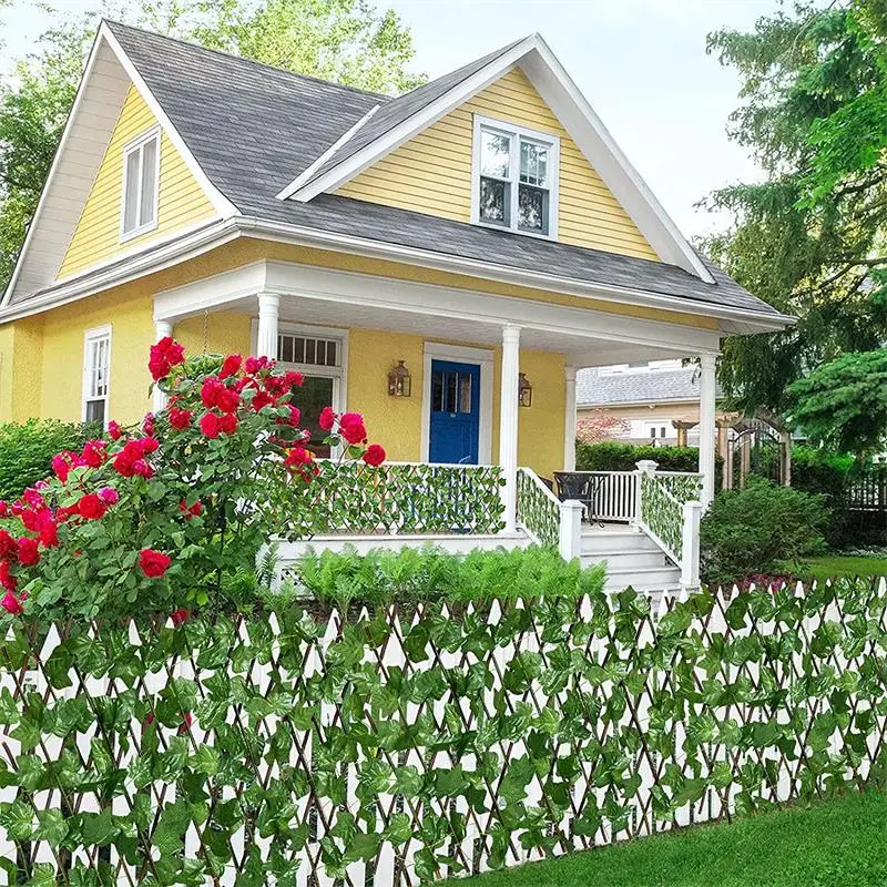 Versenkbare Künstliche Garten Spalier Zaun Ausbau Faux Ivy Privatsphäre Zaun Holz Reben Klettern Rahmen Gartenanlage Decor