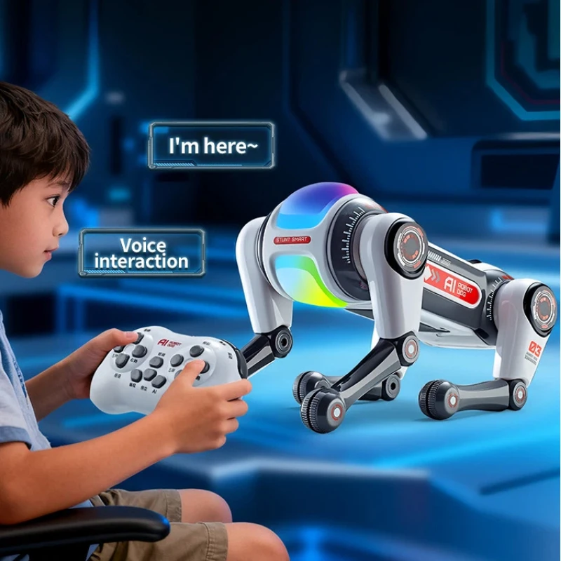 Stunt Smart Ai Robot Dog Dual Remote Control Voice Interaction Programmable Stunt Flip Electronic Toy For Tech Enthusiasts